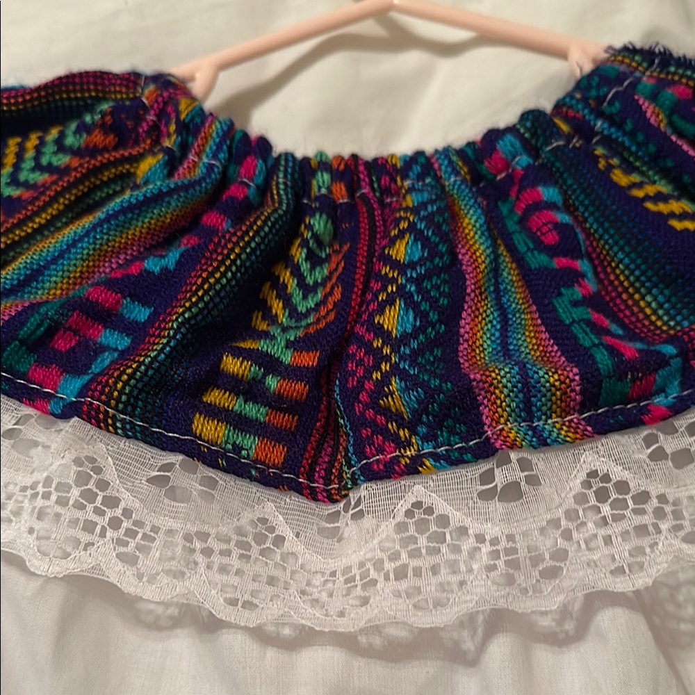 Colorful Ruffled Baby Dress with Lace - Picture 5 of 9